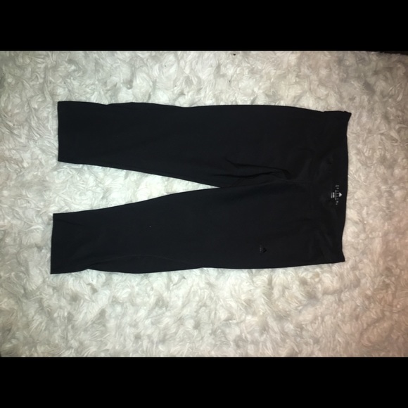 Adidas Mid-Rise Black Crop Leggings - Picture 1 of 4